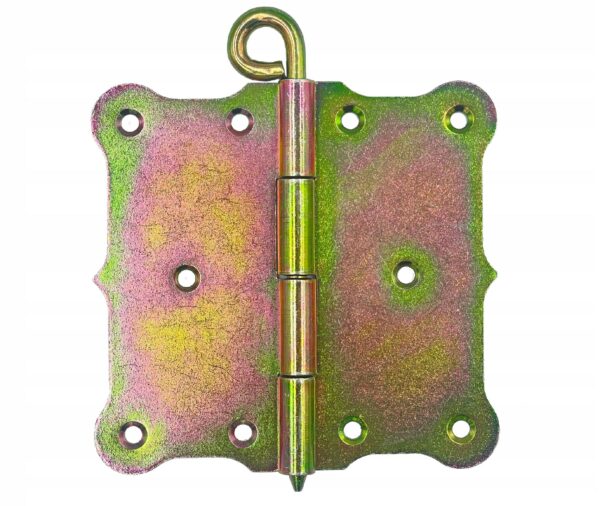 Zawias rozłączny budowlany płaski ozdobny ocynk żółty 100x100mm